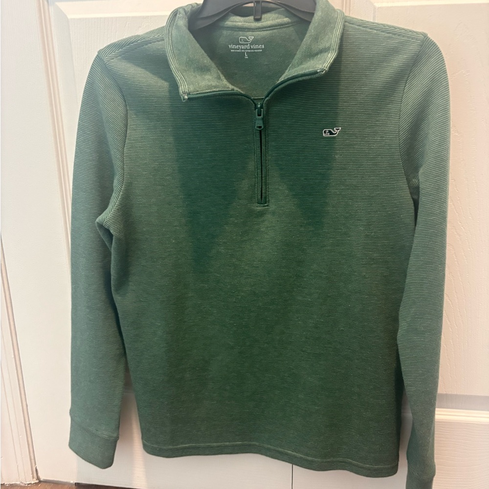Boys Vineyard Vines Green Quarter-Zip Pullover size Large (16)